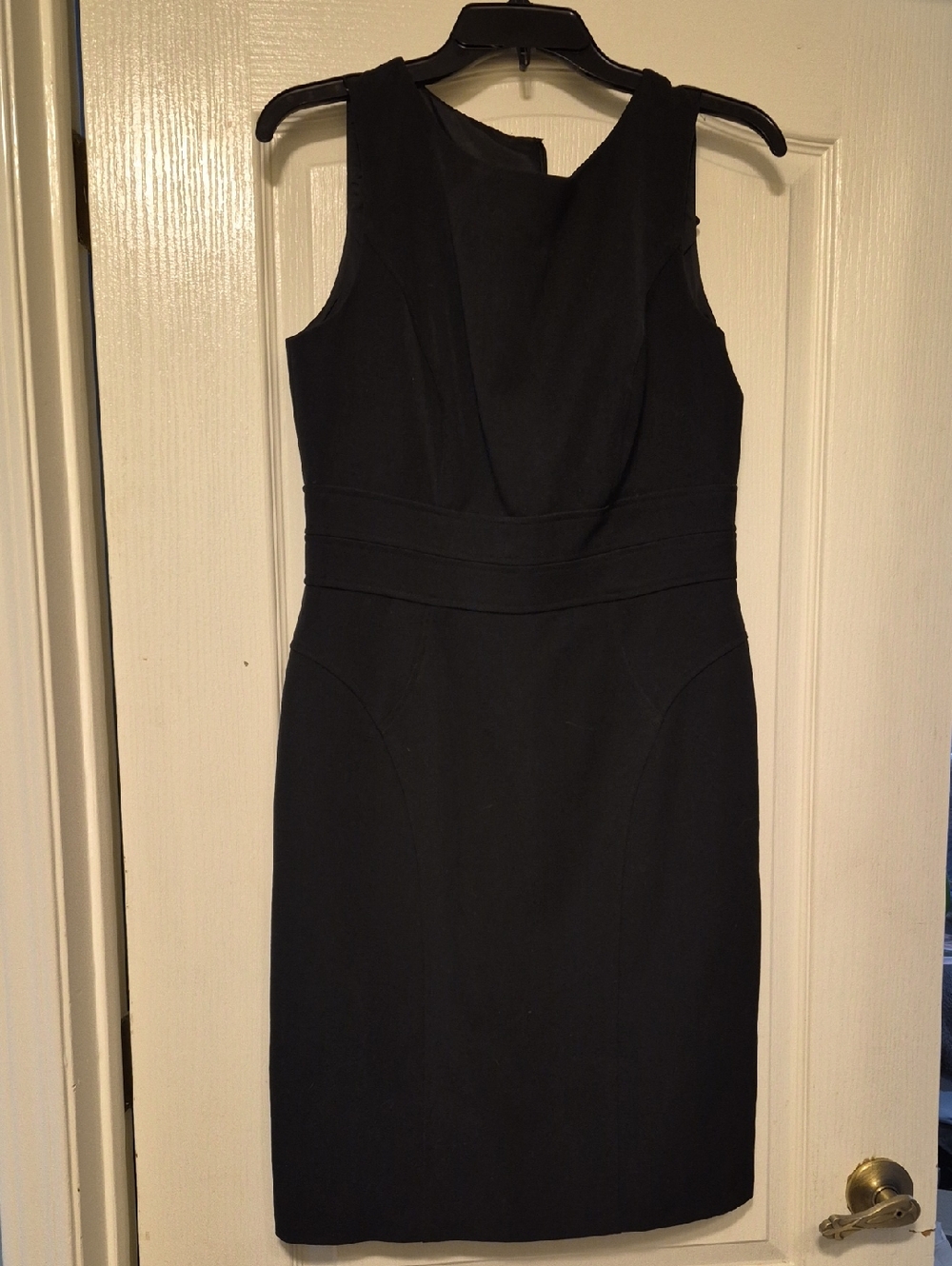 White House Black Market Black Sleeveless Midi Sheath Dress